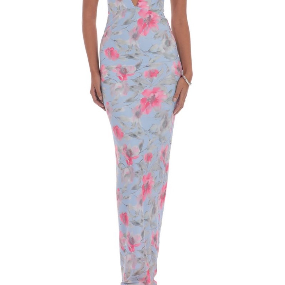 Lucy in the Sky Floral Maxi Dress - Blue and Pink